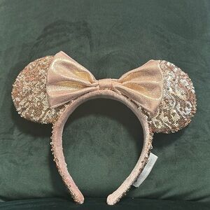 Disney Parks Rose Gold Sequined Minnie Ears